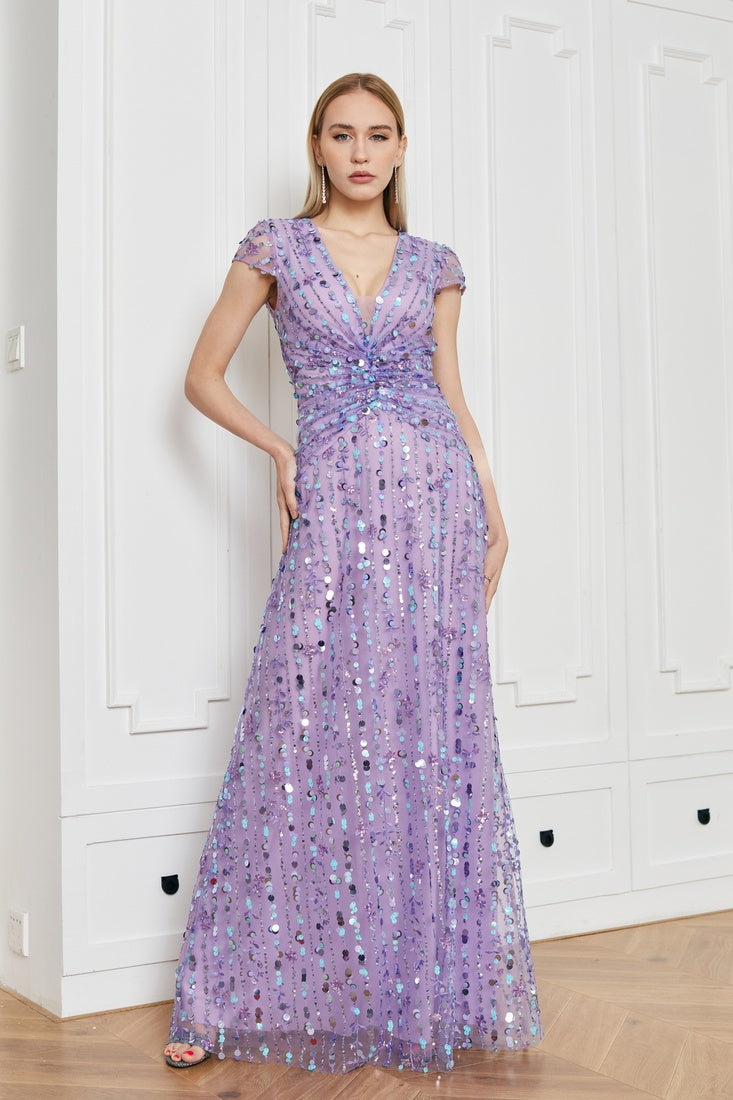 Droplet embroidered long dress – AnelTashe