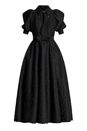 Jacquard Flared Maxi Dress