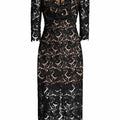 Embroidered Lace Midi Dress