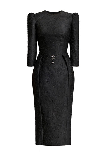 Jacquard Midi Pencil Dress
