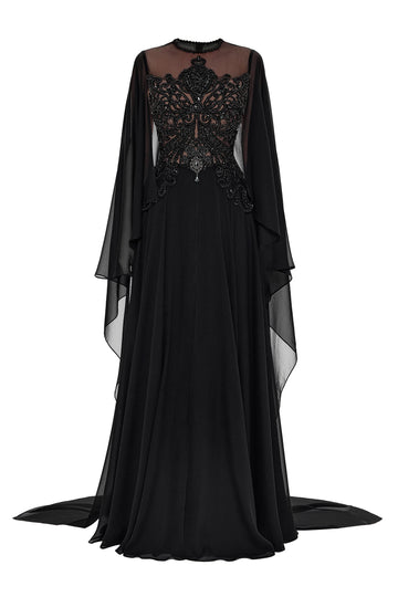 Crystal Embroidered Bodice Gown
