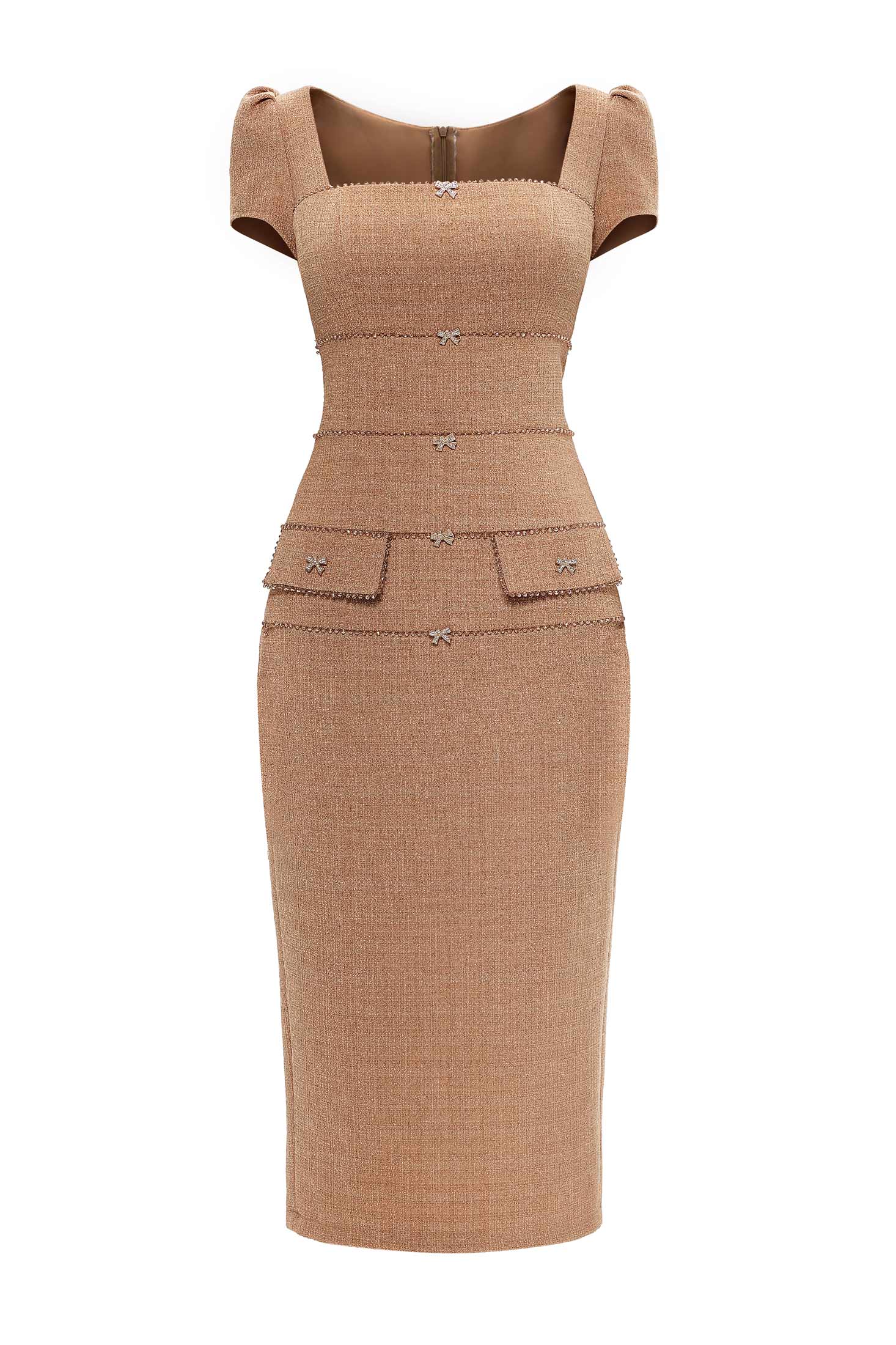 Tweed Midi Dress Black / L