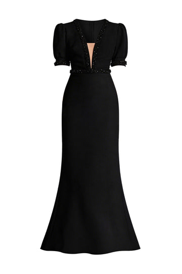 Crepe Evening Maxi Dress