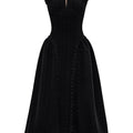 Sleeveless Flared Tweed Midi Dress