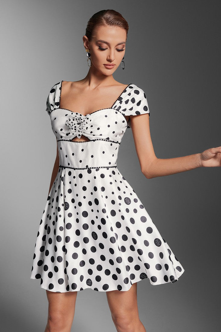 Dot Print Mini Dress