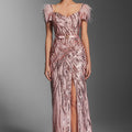 Sequine & Feather Gown