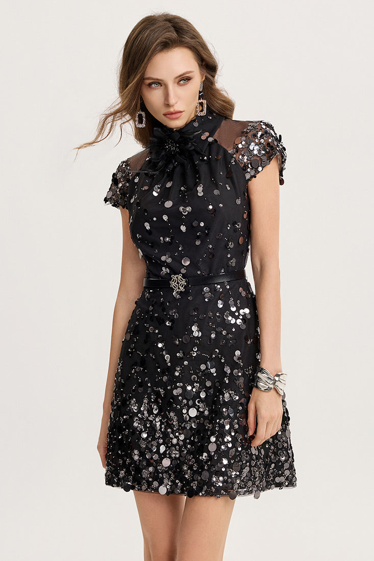 Embellished Mini Dress