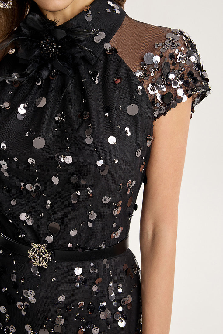 Embellished Mini Dress