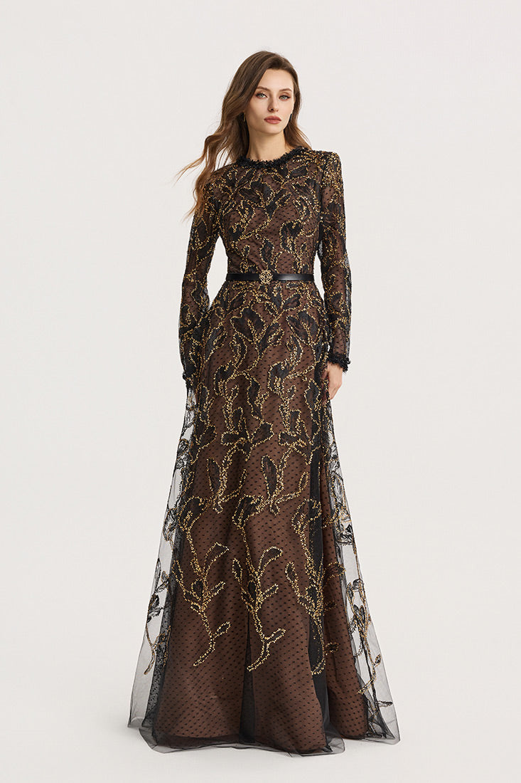 Petals tulle gown dress