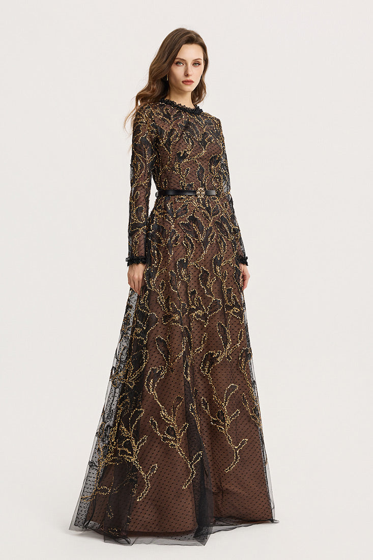 Petals tulle gown dress