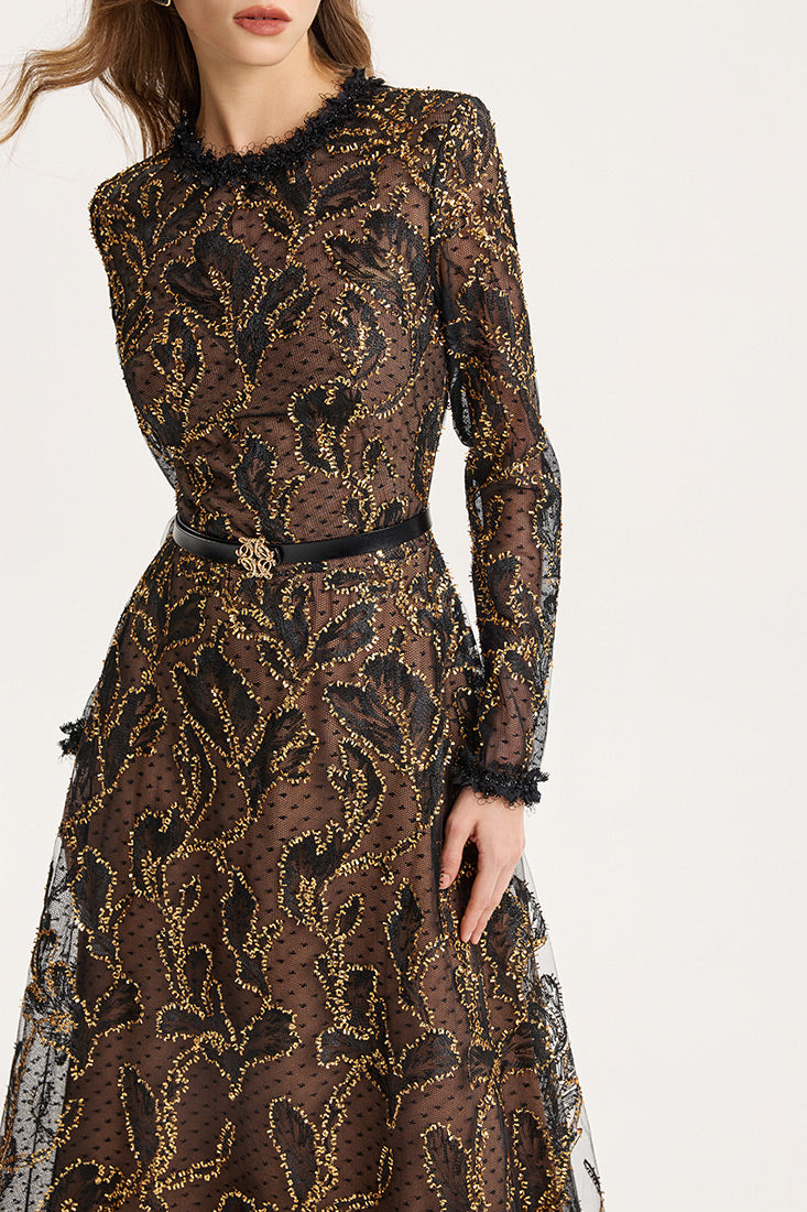 Petals tulle gown dress