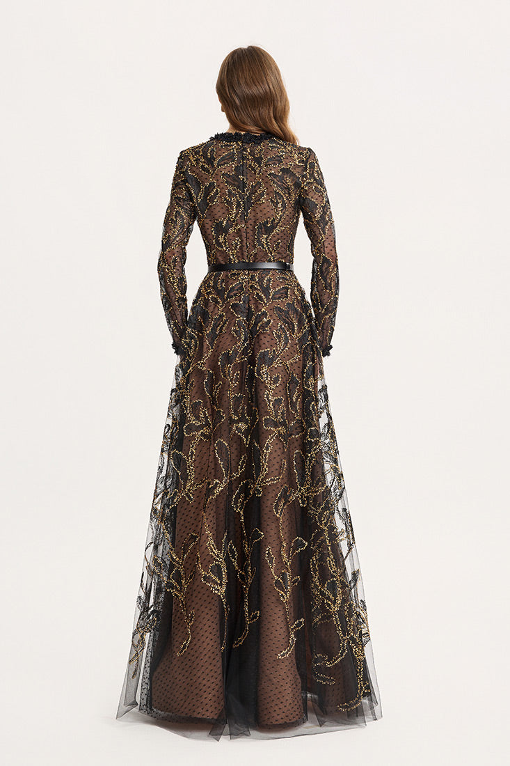 Petals tulle gown dress