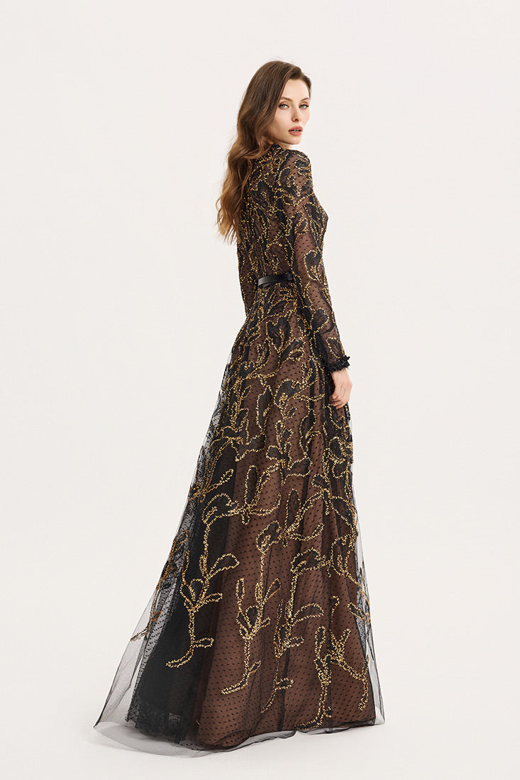 Petals tulle gown dress