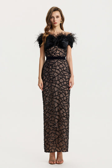 Sequined lace Column Dress