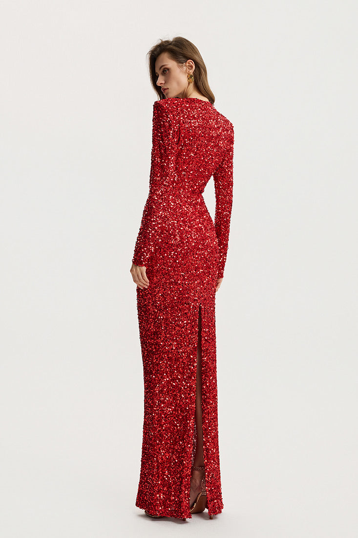 Sequin V Gown