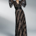 Sequin embroidered long dress