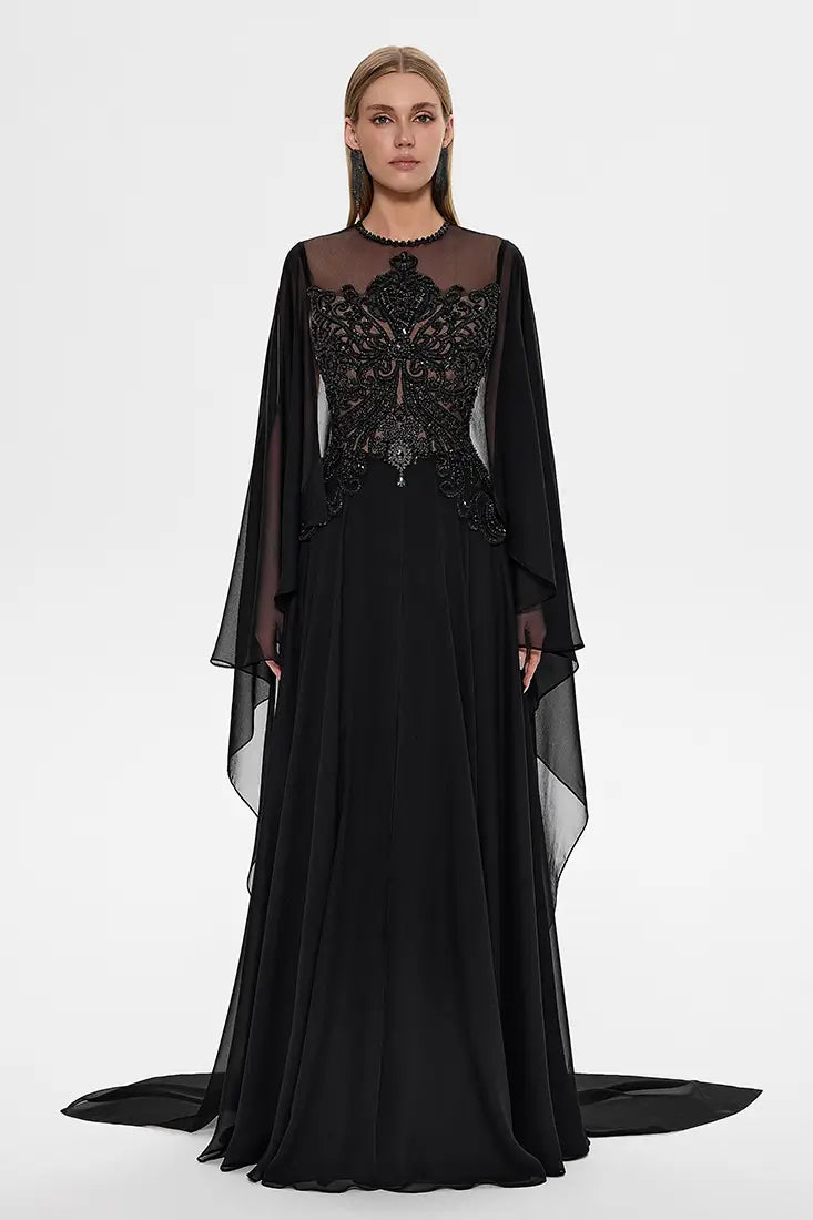 Crystal Embroidered Bodice Gown