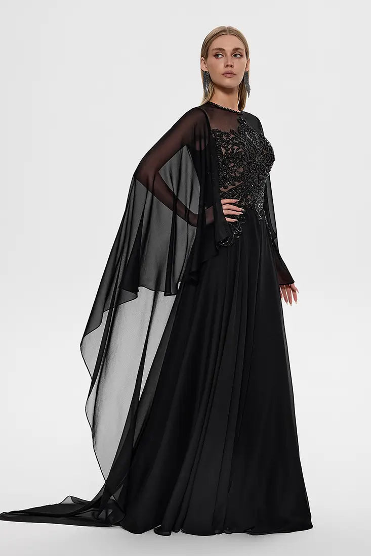 Crystal Embroidered Bodice Gown