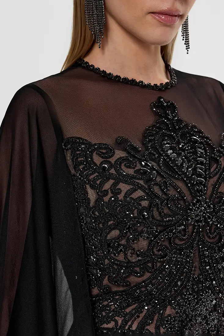 Crystal Embroidered Bodice Gown