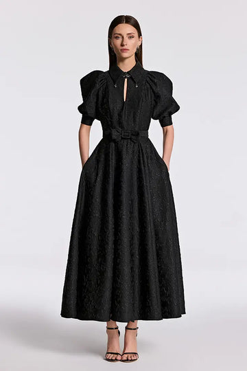 Jacquard Flared Maxi Dress