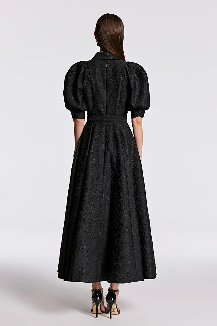 Jacquard Flared Maxi Dress