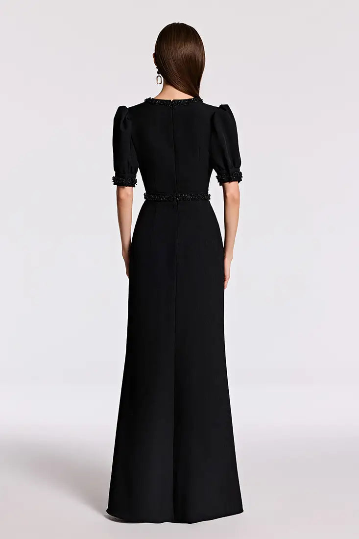Crepe Evening Maxi Dress