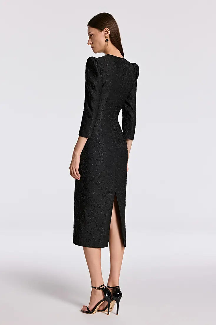 Jacquard Midi Pencil Dress