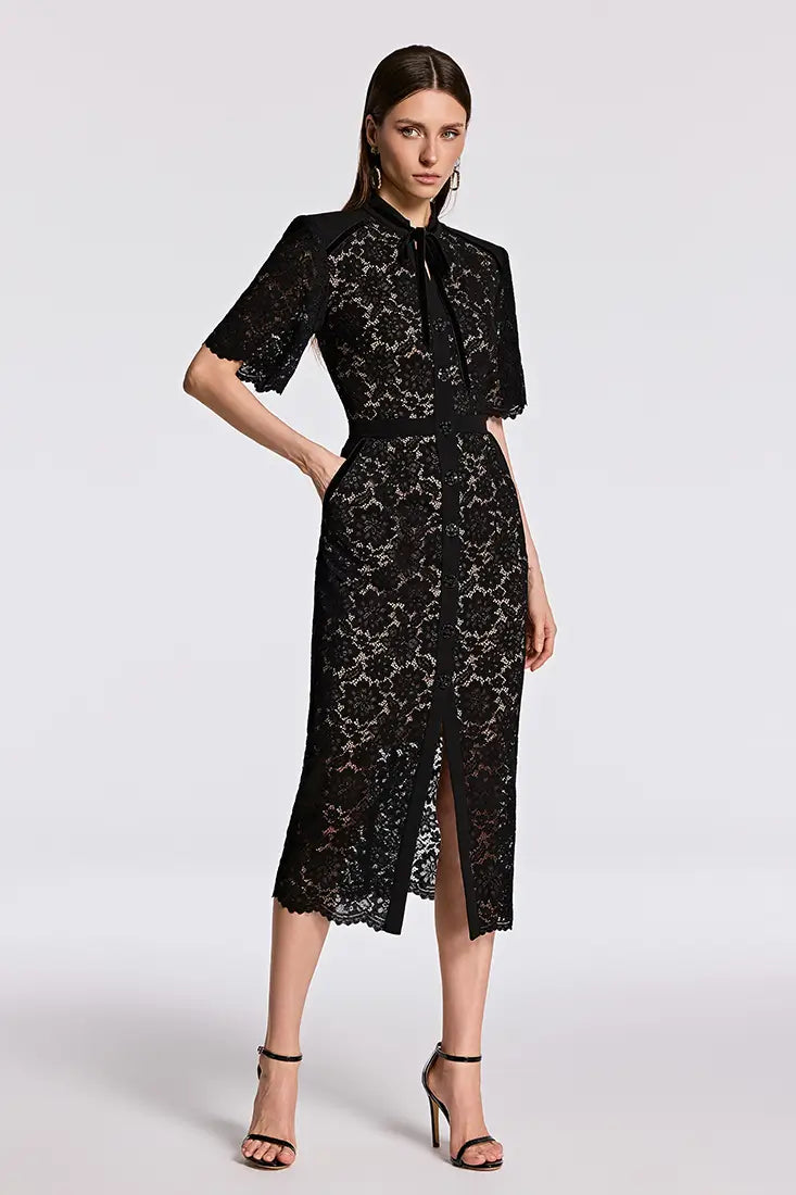midi pencil dress for women Church Dress for Women Flared Sleeve Midi Pencil Dress Elegant Teacher Office Business Wear to Work Dresses,996Black_Small at Amazon Women's Clothing store