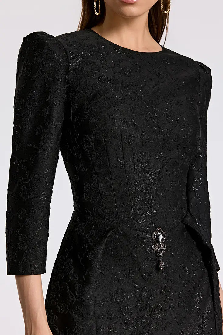 Jacquard Midi Pencil Dress