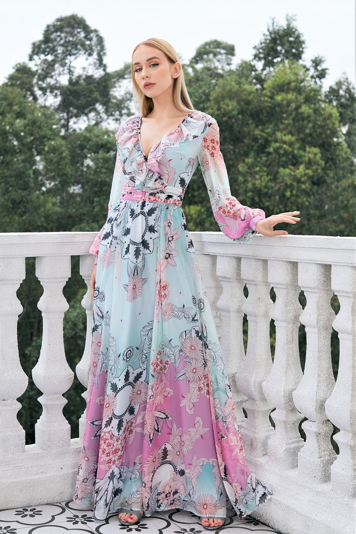 Floral printed long dress