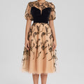 Petal Whisper Tulle Midi Dress