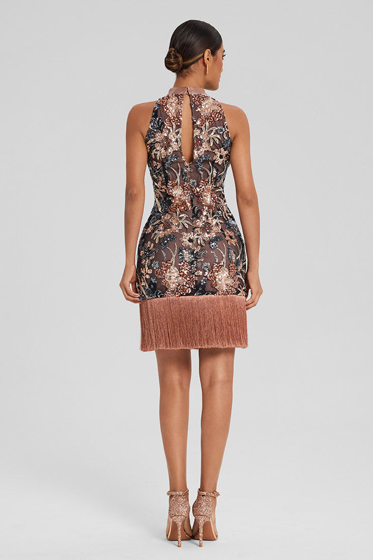 Sequin Fringe Mini Dress