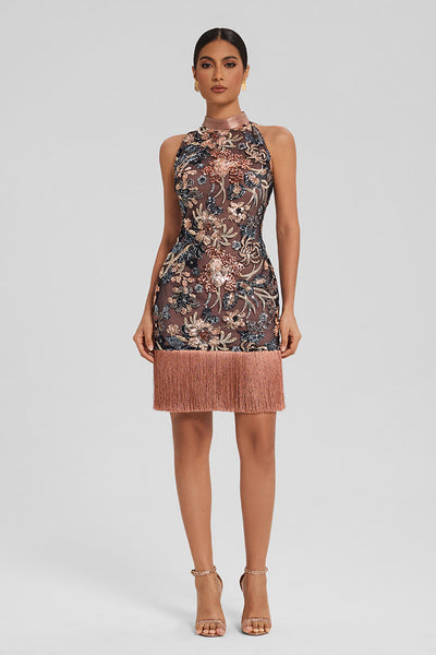 sequin tassel mini dress Elena