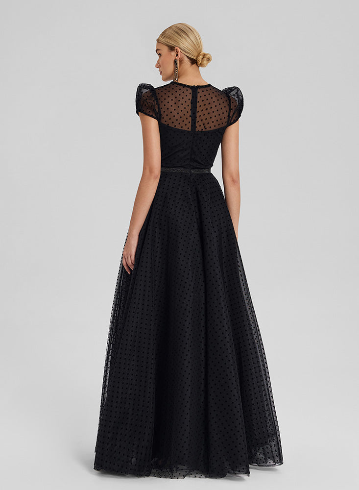 Beaded Tulle Gown