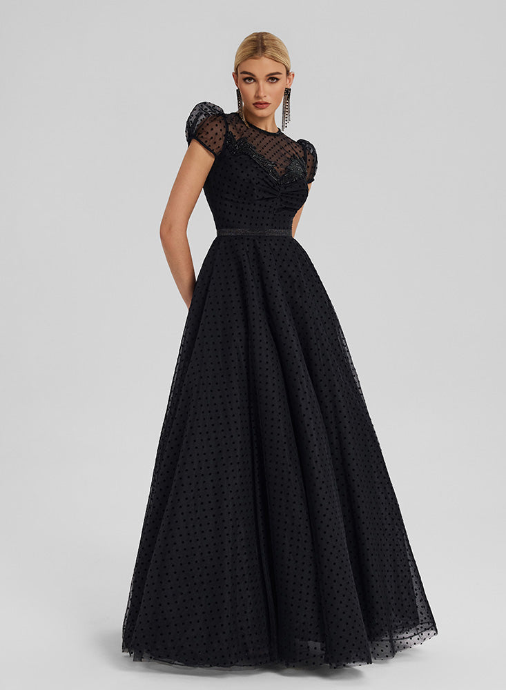 Beaded Tulle Gown