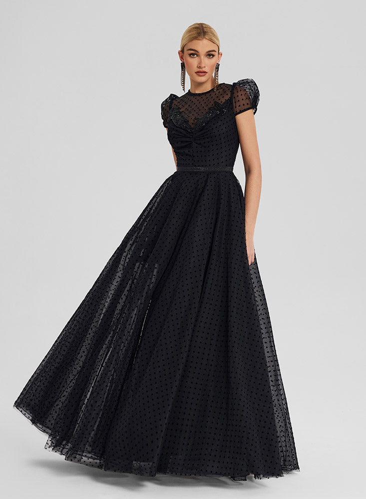 Beaded Tulle Gown