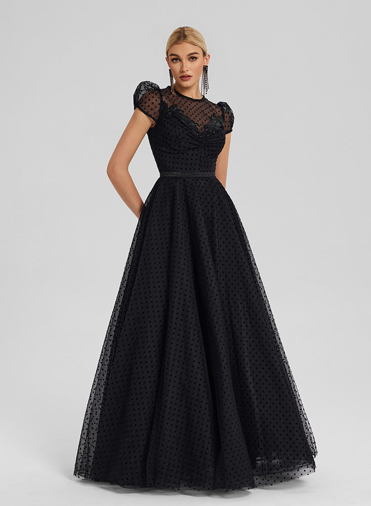 Beaded Tulle Gown
