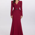 Sculpted Burgundy Mermaid Gown