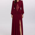Draped Lace-Inset Gown