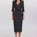 Belted Blazer Midi Dress
