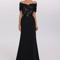 Off-Shoulder Lace Corset Gown