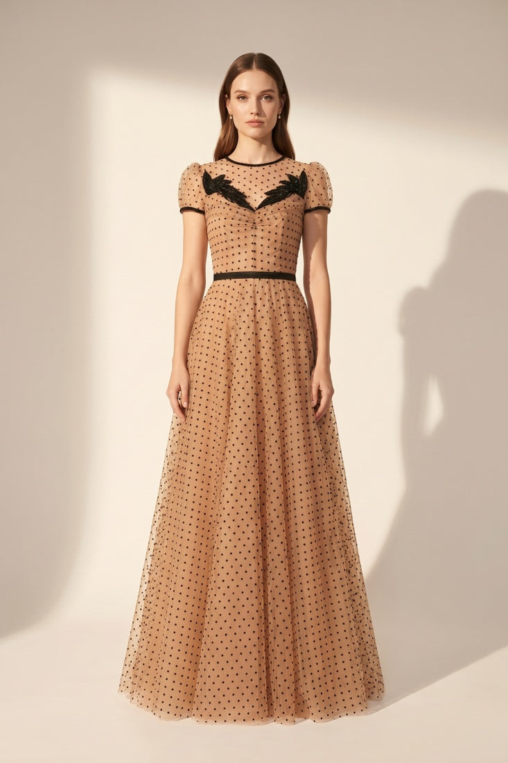 Polka Dot Tulle Maxi Dress