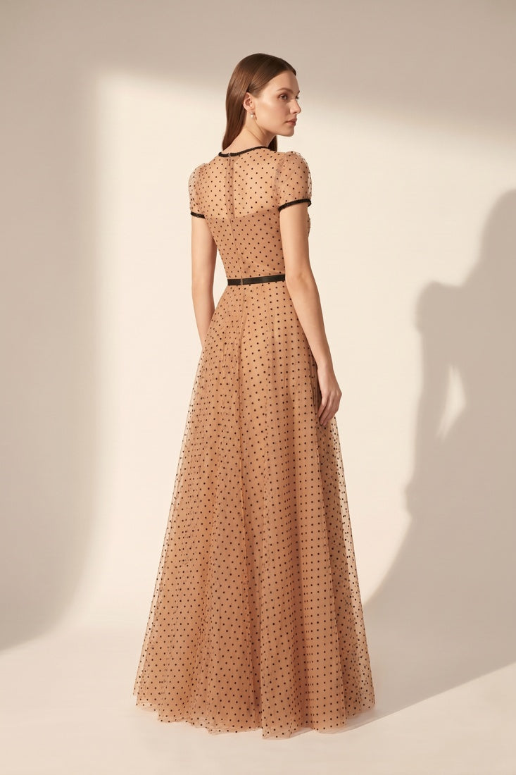 Polka Dot Tulle Maxi Dress