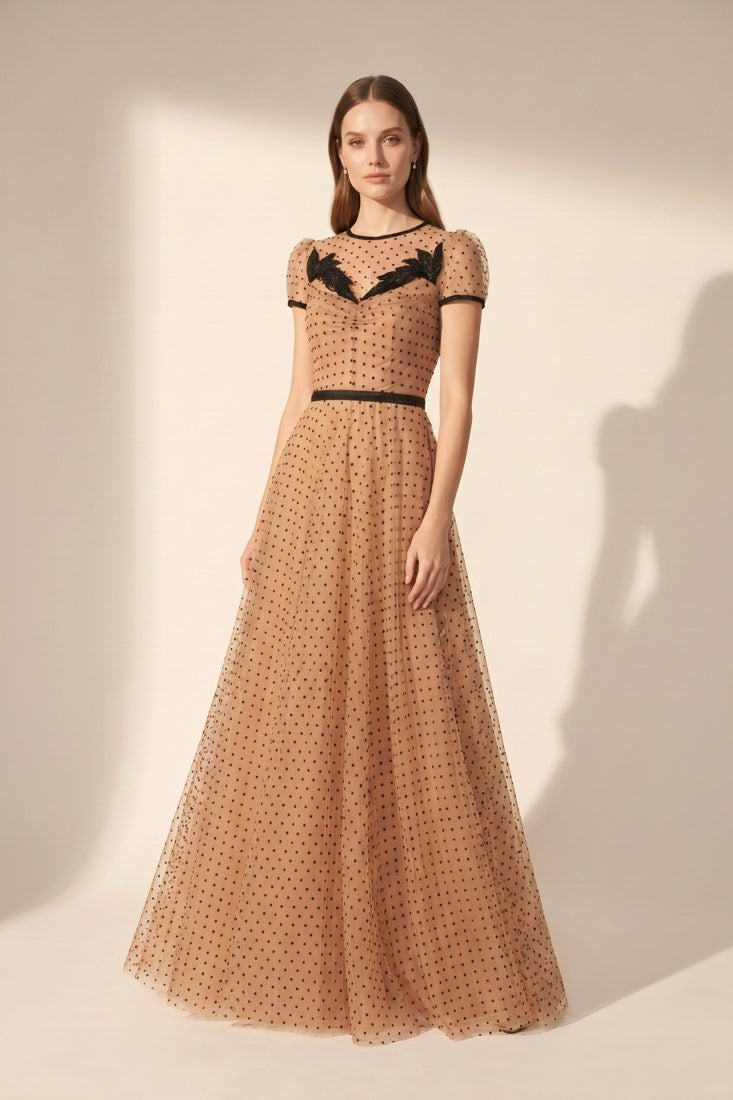 Polka Dot Tulle Maxi Dress