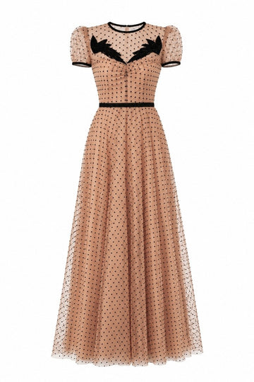 Polka Dot Tulle Maxi Dress