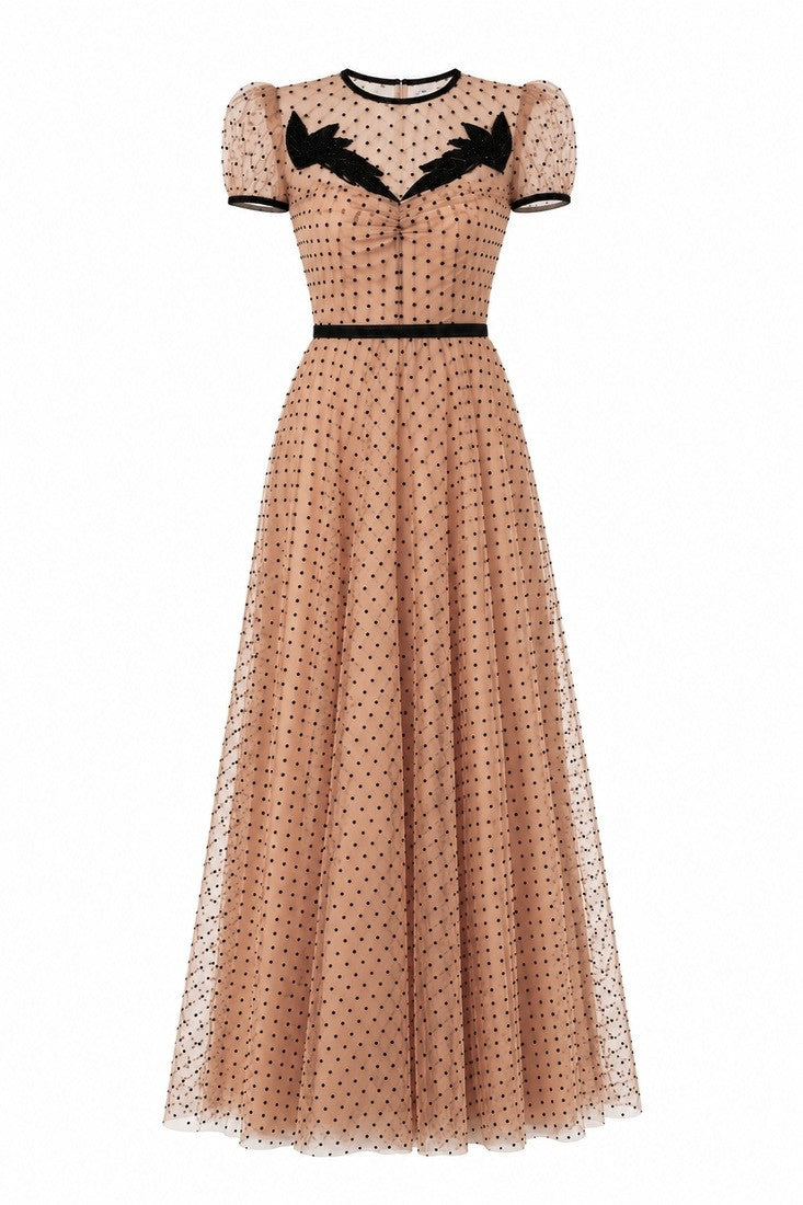 Polka Dot Tulle Maxi Dress