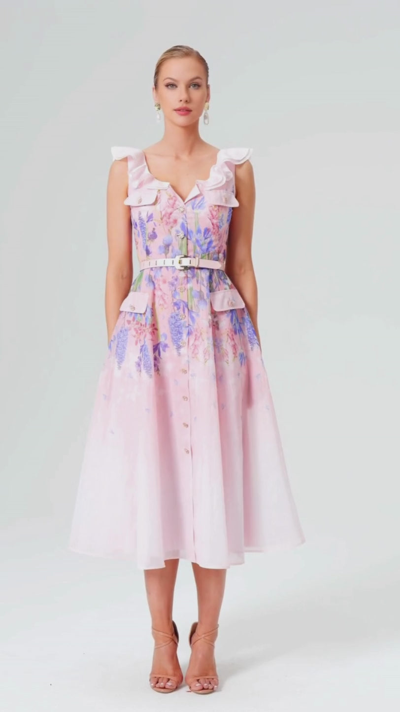 Floral print midi dress