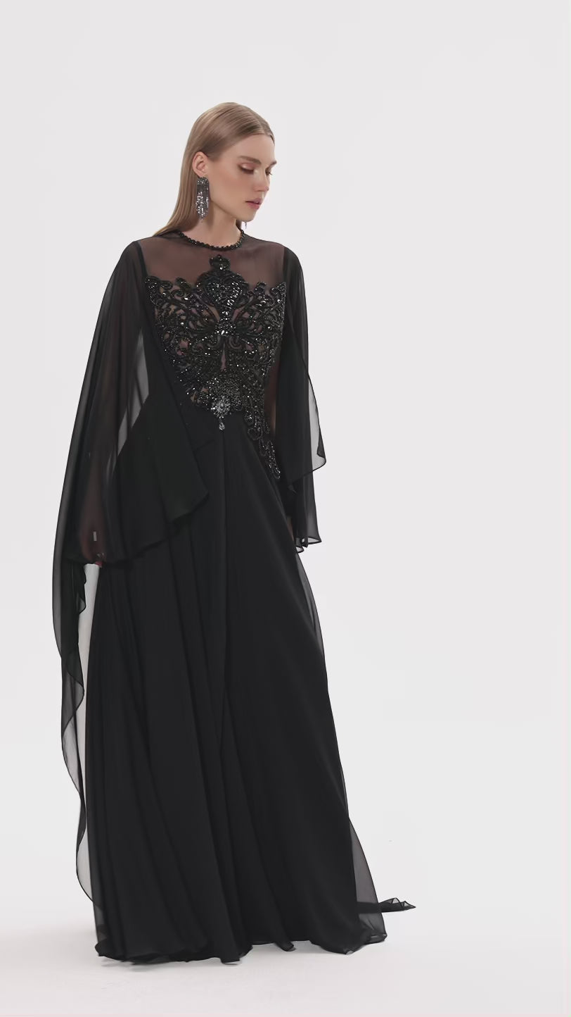 Crystal Embroidered Bodice Gown