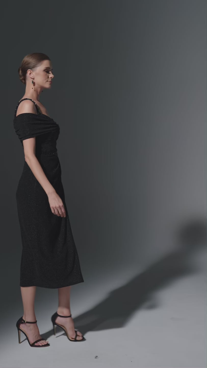 Off-Shoulder Midi Dress