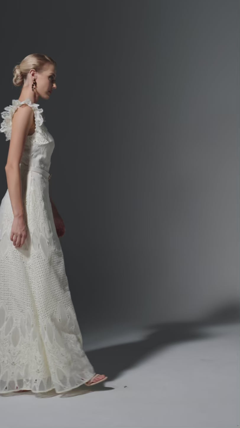Petals Embroidery Maxi Dress